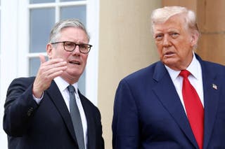President Donald Trump meets with Sir Keir Starmer in July 2025. They are set to hold a bilateral meeting on Thursday